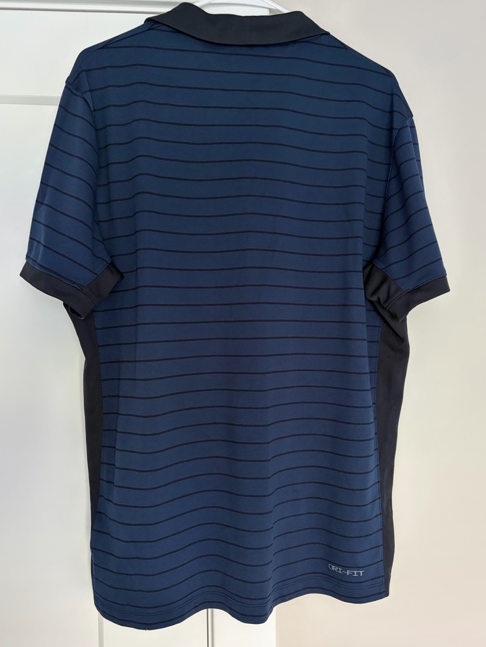 Nike Men's Navy and Black Striped UNC Polo - Size M - Picture 2 of 4